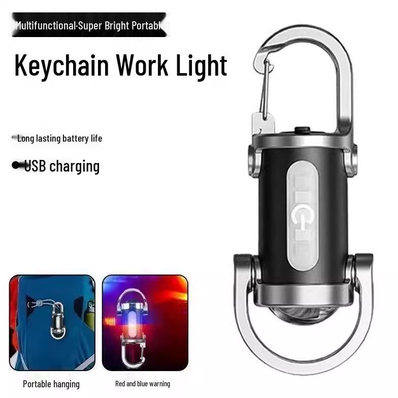 Portable Waterproof Keychain Flashlight – Multifunctional, Rechargeable Emergency Light