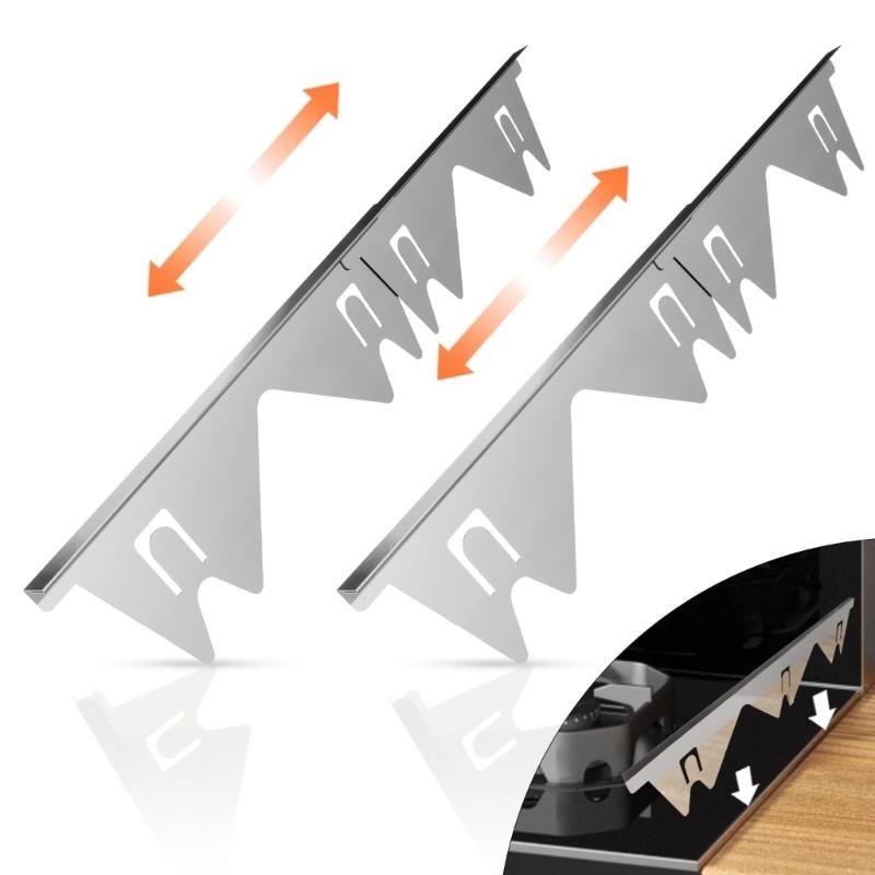 Pair  Kitchen Stove Counter Gaps Cover Steel Oven Gaps Shielding Easy Clean Ranges Side Fillers Stove Side Gaps Fillers Set