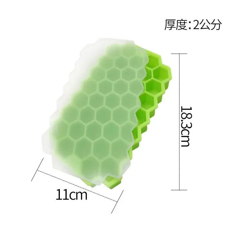 NEUE 37-Fächer Silikon-Eiswürfelform mit Deckel Zellgitter Stapelbar DIY-Eisform Wiederverwendbar Lebensmittelqualität Küchenutensilien