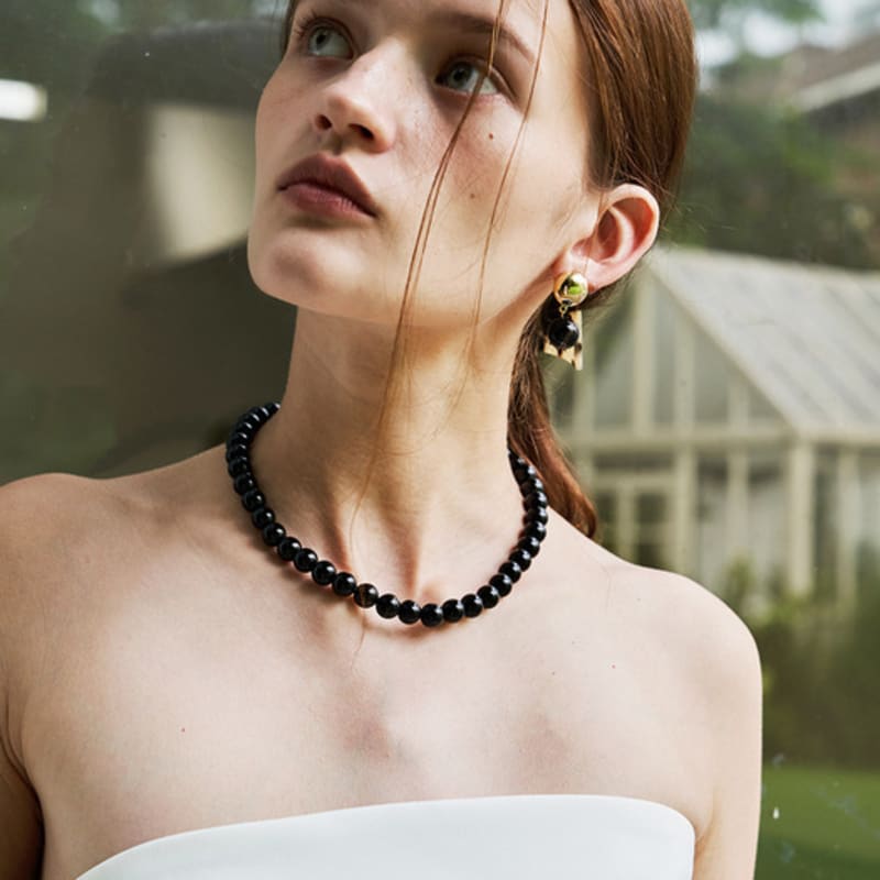 

RAWFINED Orb Gemstone Necklace Blue