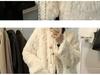 Women's Petite Chenille Angora Fur Coat - Winter 2025 Collection: Loose Fit, Plus Cotton, Stylish and Soft