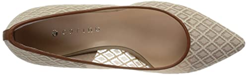 Carino CALF33016 Women's Beige Pumps, Size 23.0 cm