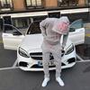 Unisex Oversized Hooded Sweatshirt Jogger Pants Set With 3D Puff Print Cotton Blend Streetwear