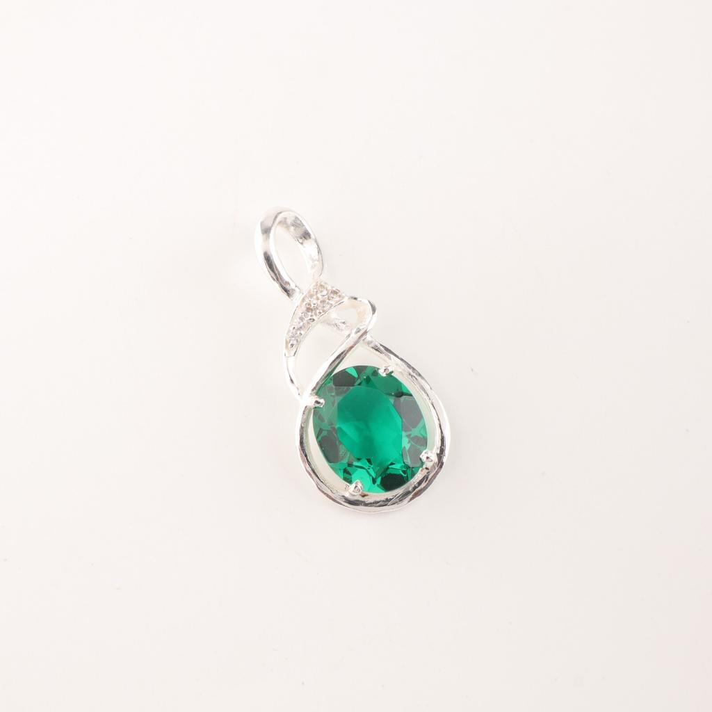 Chrome Diopside Gemstone 925 Sterling Silver Jewelry Zircon Stylish Pendant CZP-13-12