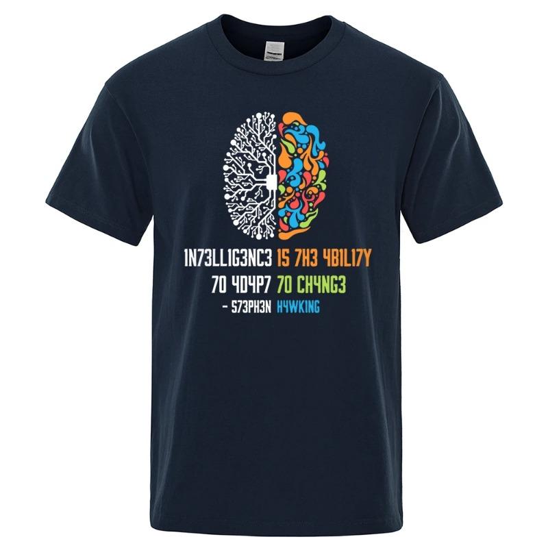 Inteligencja To Zdolność Adaptacji Do Zmian Męska Damska Koszula Luźna Odzież Luźna Bawełna Oversize T-shirt Hip Hopowe Topy