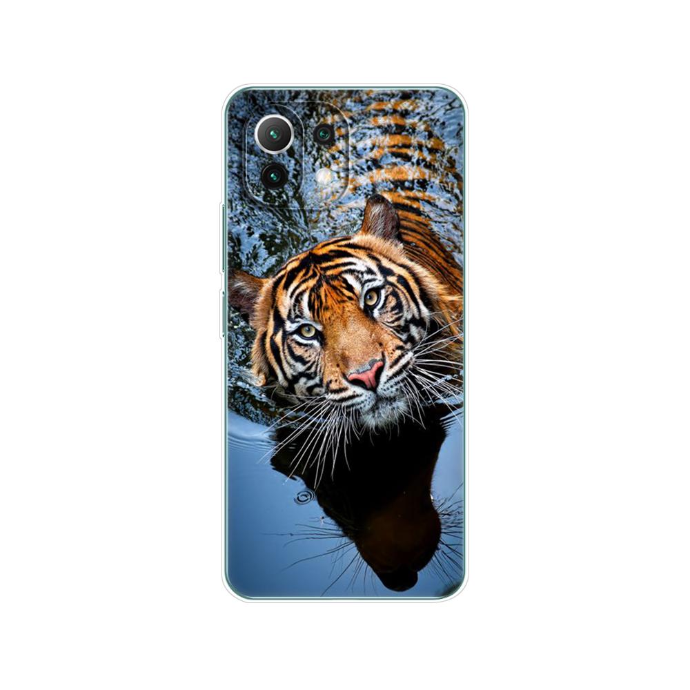 

Чехол для Xiaomi Mi 11/Mi 11 Lite 5G NE 4G/Mi 11i/Mi 11 Ultra, задняя крышка для телефона на xiaomi11 i Mi11, волк, тигр, лев, медведь Mi 11 Lite 5G NE