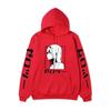 Zero Two Side Profile Anime Hoodie Japanese Letter Print Black Casual Long Sleeve Hooded Sweatshirt Pullover