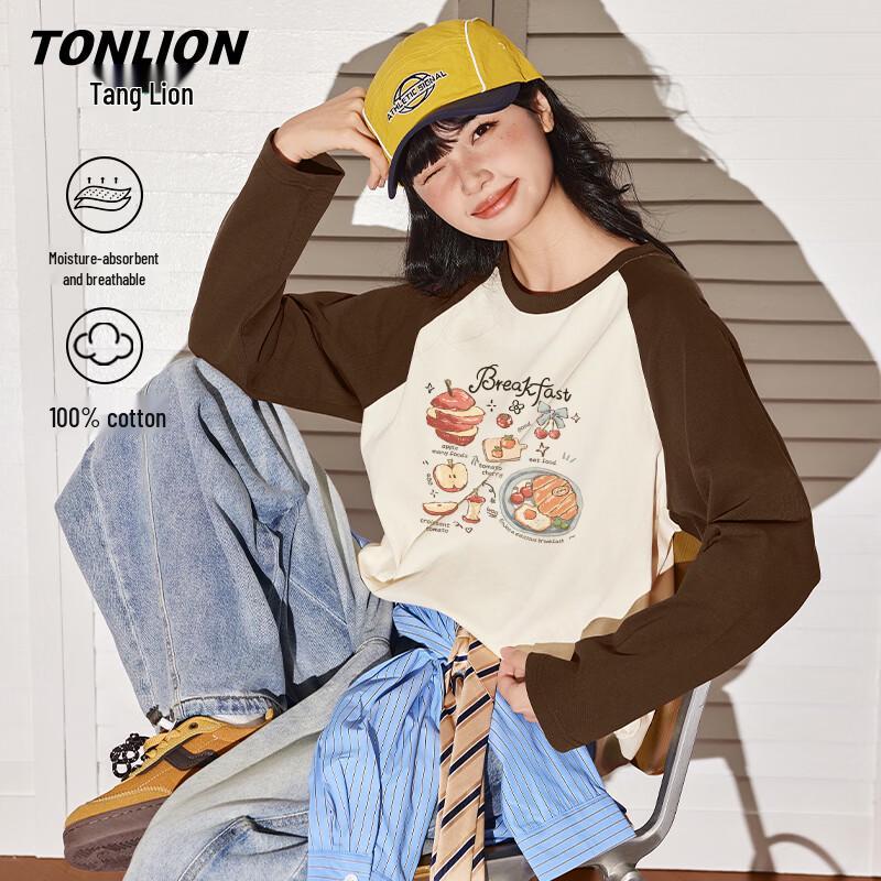 Женская хлопковая футболка с длинным рукавом TonLion M