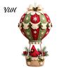 Festive Mantel Decoration Making Christmas Hot Air Balloon DIY Kit, 3D Felt Hanging Ornament Sewing Santa Creative Fabric Stitching Projects