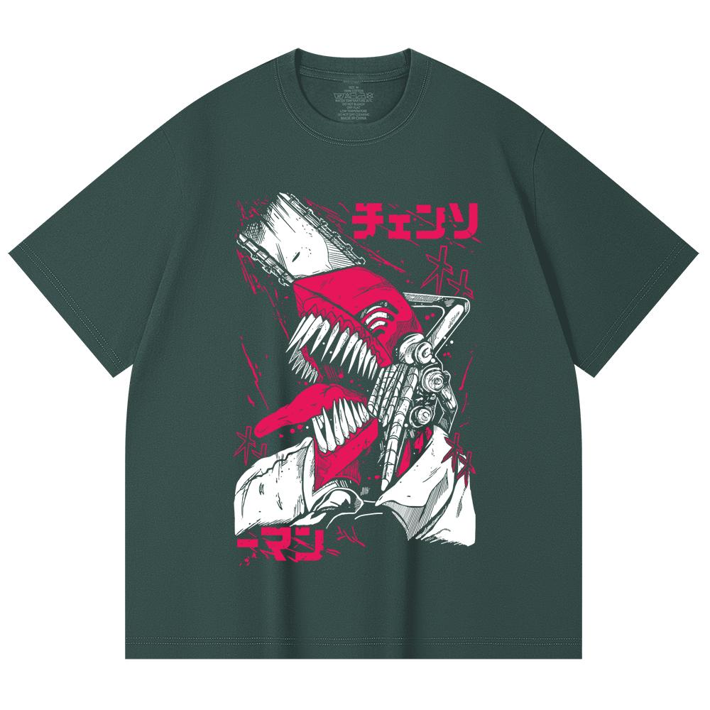 230 Gsm 100% Cotton Chainsaw Man V16 Denji Print Unisex Heavy Cotton T Shirt