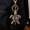 Yousheng Keychain Pendant Sparkling Rhinestones Inlaid Three-Dimensional Turtle Charm Key Chain Lightweight Car Bag