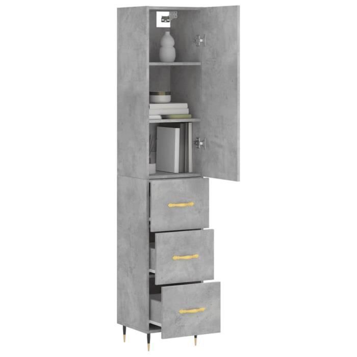 VidaXL Highboard Concrete Grey 34.5x34x180 Cm Engineered Wood 3198837