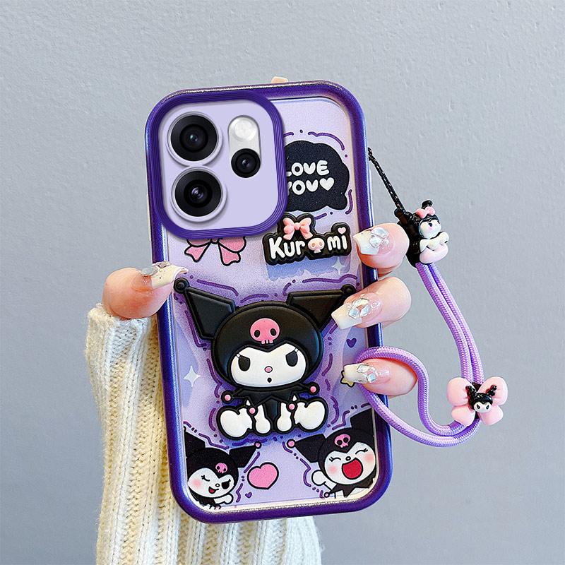 KEYSION Shockproof Case for OPPO Reno15 F 5G with Lanyard Soft Silicone Cute 3D Cartoon Doll Phone Back Cover for OPPO Reno 15F 5G