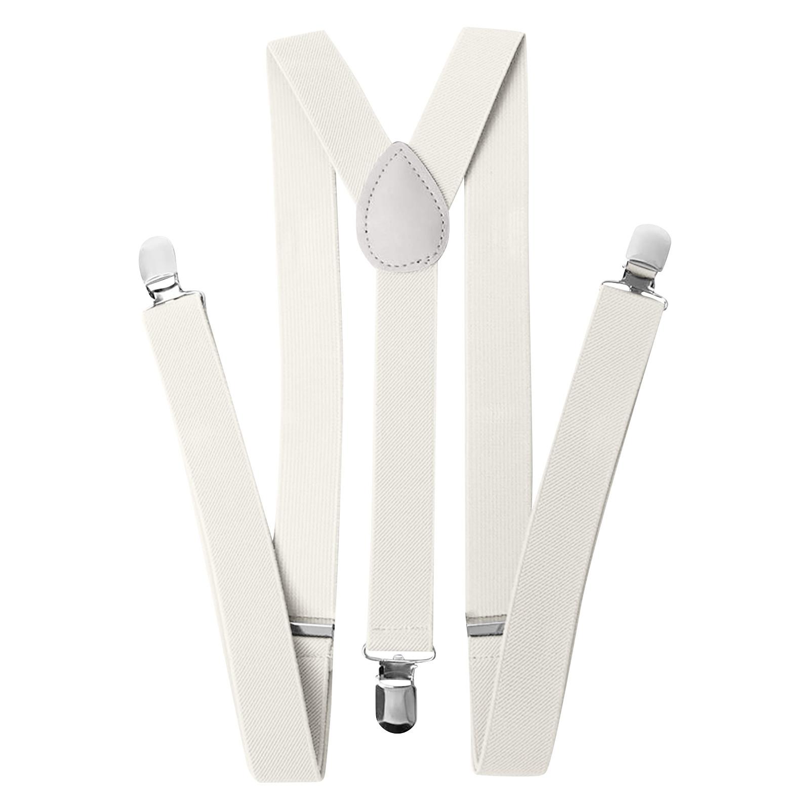 

Мужские и женские подтяжки одного размера. Регулируемые подтяжки с прочным зажимом для работы, серые. One Size белый