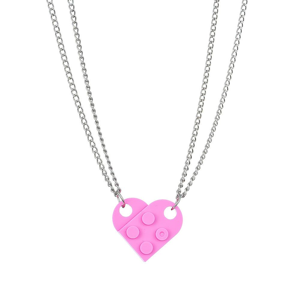 Romantic Heart Shaped Necklace For Couples Fashion Jewelry Featuring Interchangeable Pendant Design