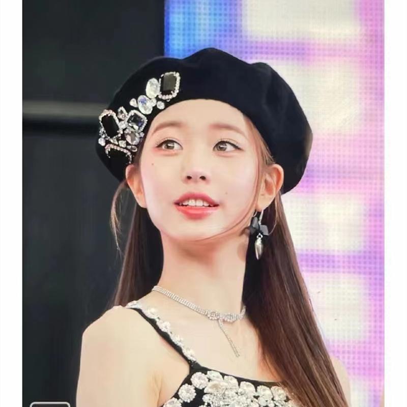 Nouveau béret de luxe fait main en strass bonnet classique béret français chapeau décontracté d'hiver pour femme chapeau de fille
