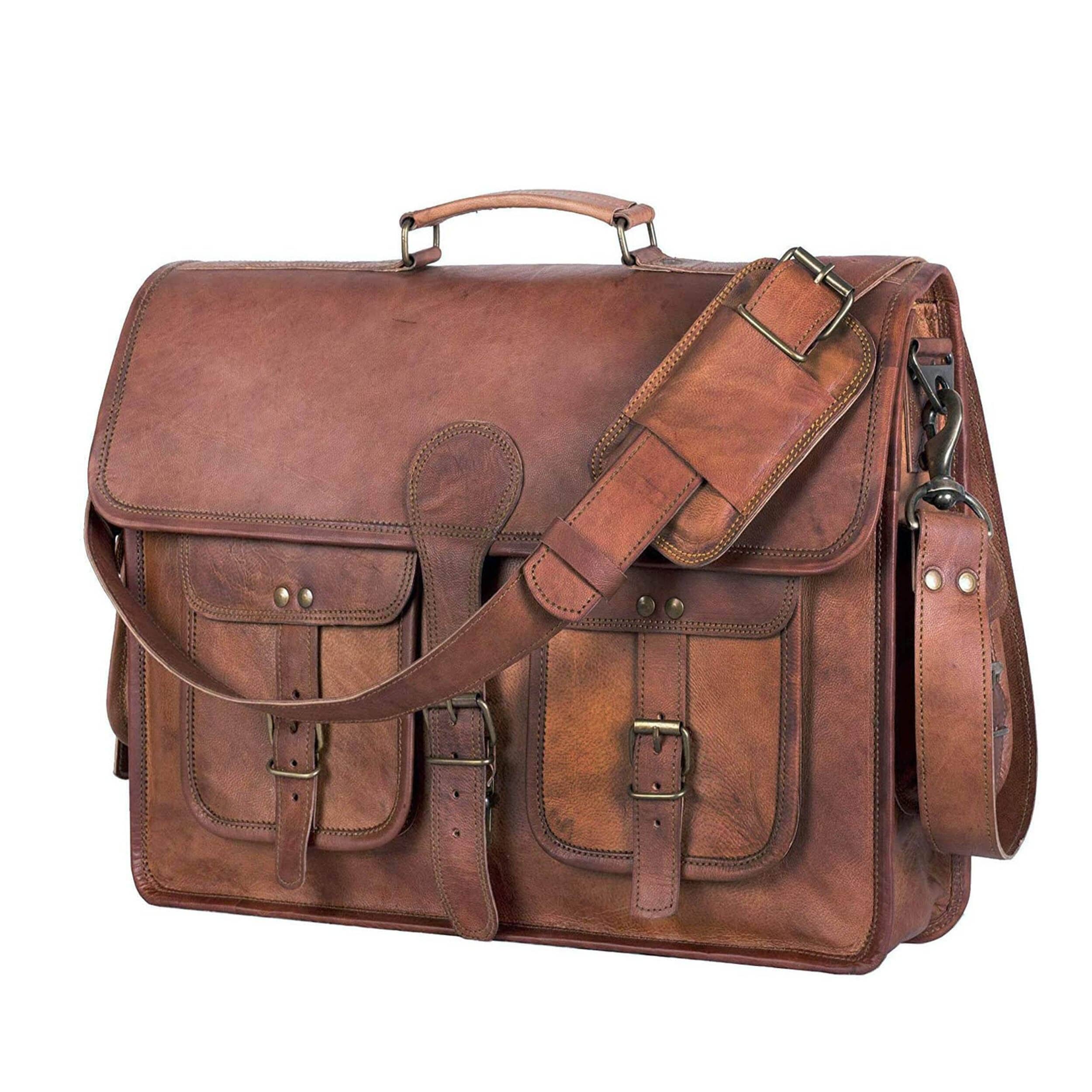 MaheTri The Cambridge Briefcase 15 Inch For Men & Women 16-Inch коричневый