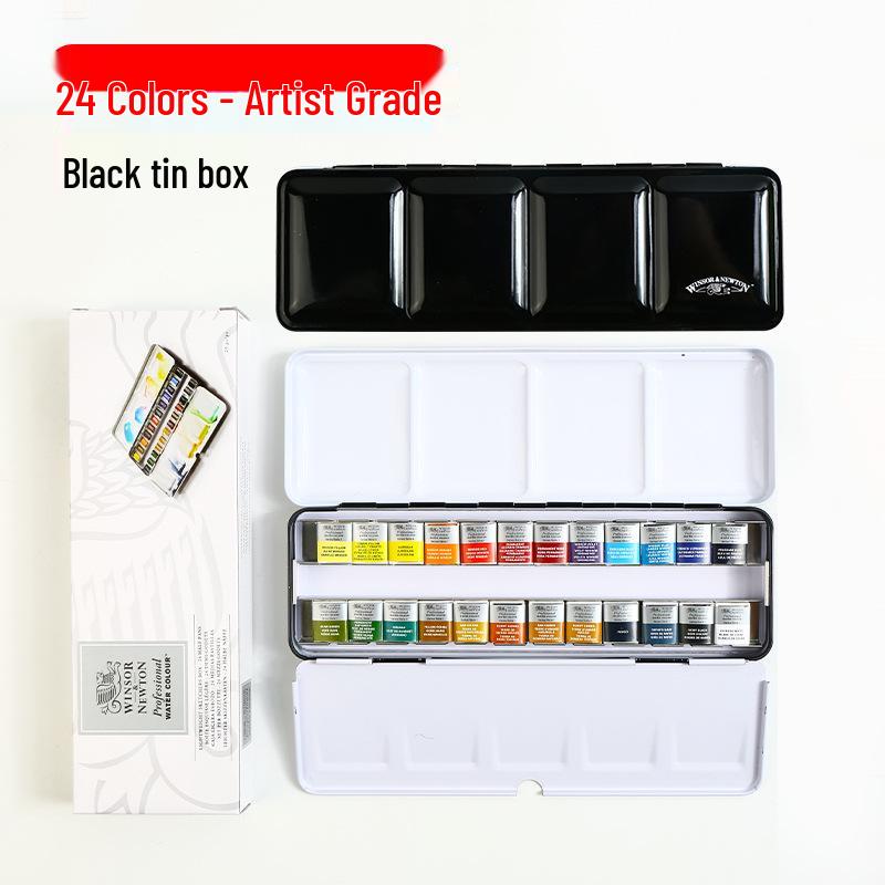 Winsor & Newton Cotman Artist Watercolor Set with Full/Half Pans In Portable Metal Box