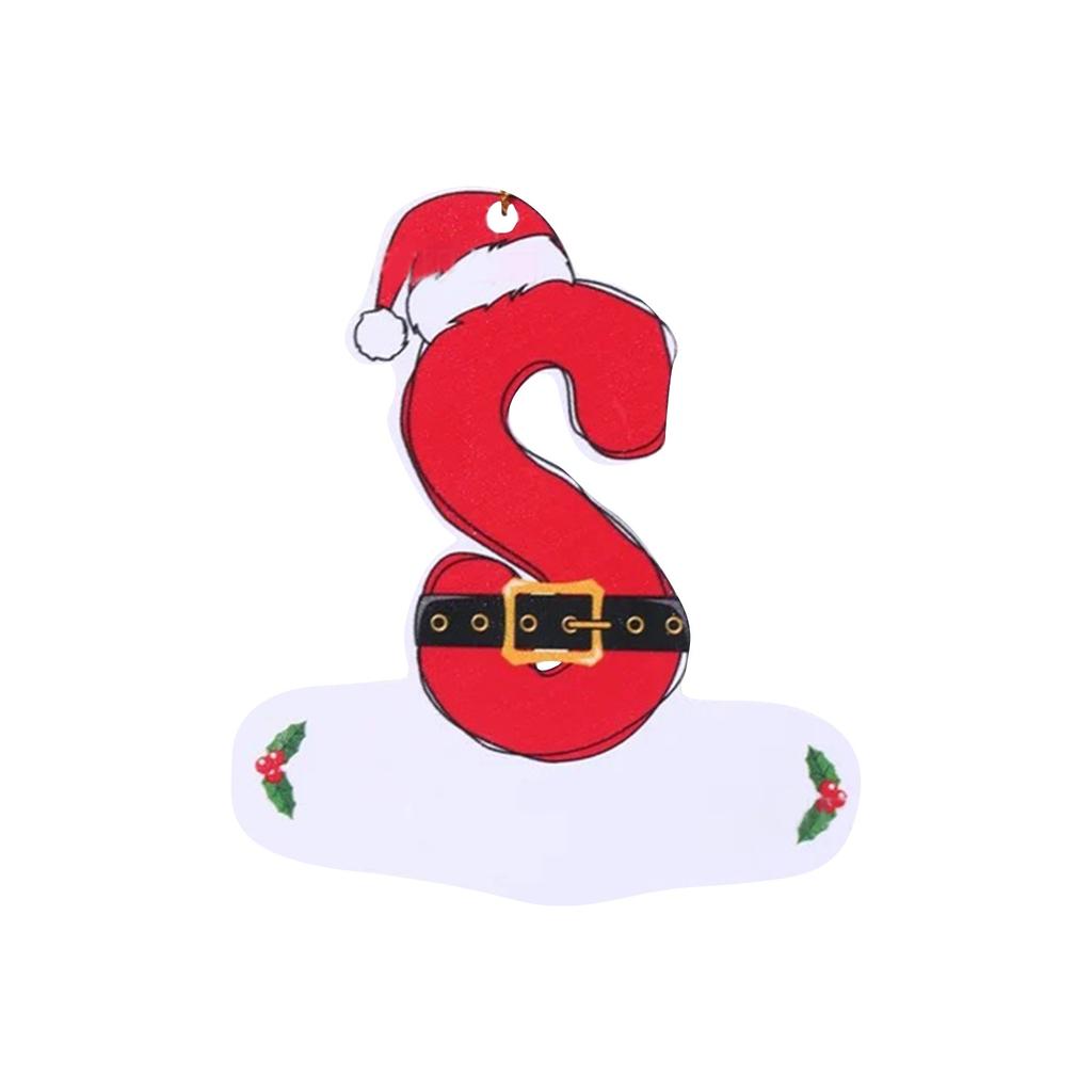 26 Letters Christmas Tree Ornament Christmas Pendant DIY Alphabet Pendant Atmosphere Decoration Christmas Tree Letters 1PC