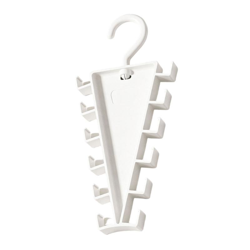 White Plastic Angled Hanger Holder for Closet Storage, Double Sided Rack for Scarves Belts and Daily Closet Rod Use