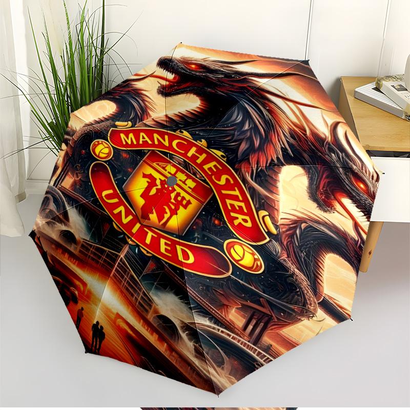 Football team.C Print Automatic Open Close Umbrella, Portable Foldable Umbrella, for Outdoor Commute Camping Trip, Ideal Birthday Gift
