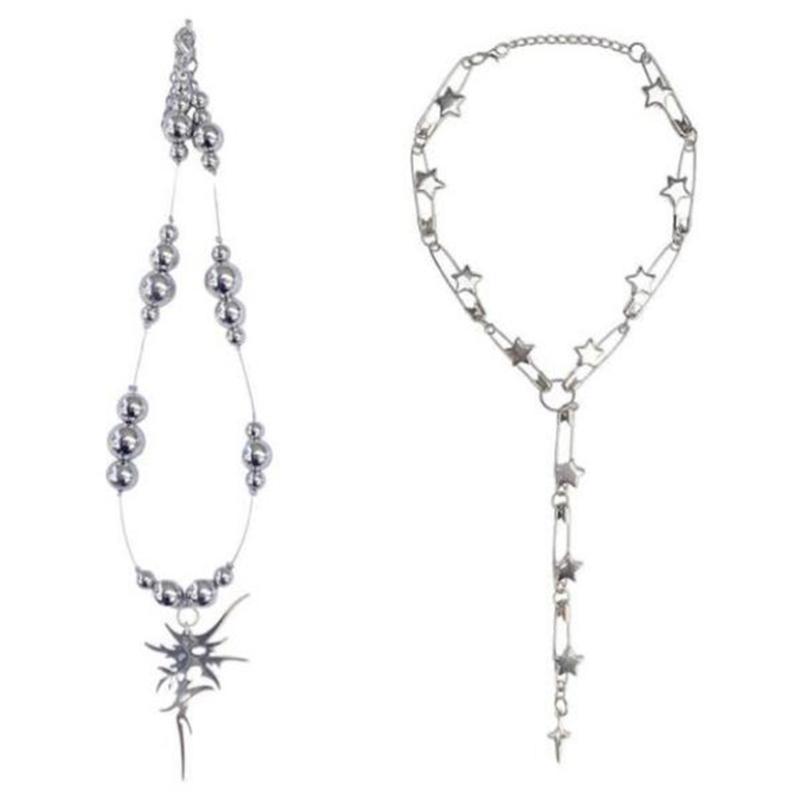 Thorn/Star Pendant Clavicle Chain Adjustable Length Neckchain Stainless Steel Women Choker Comfortable Wear Accessory