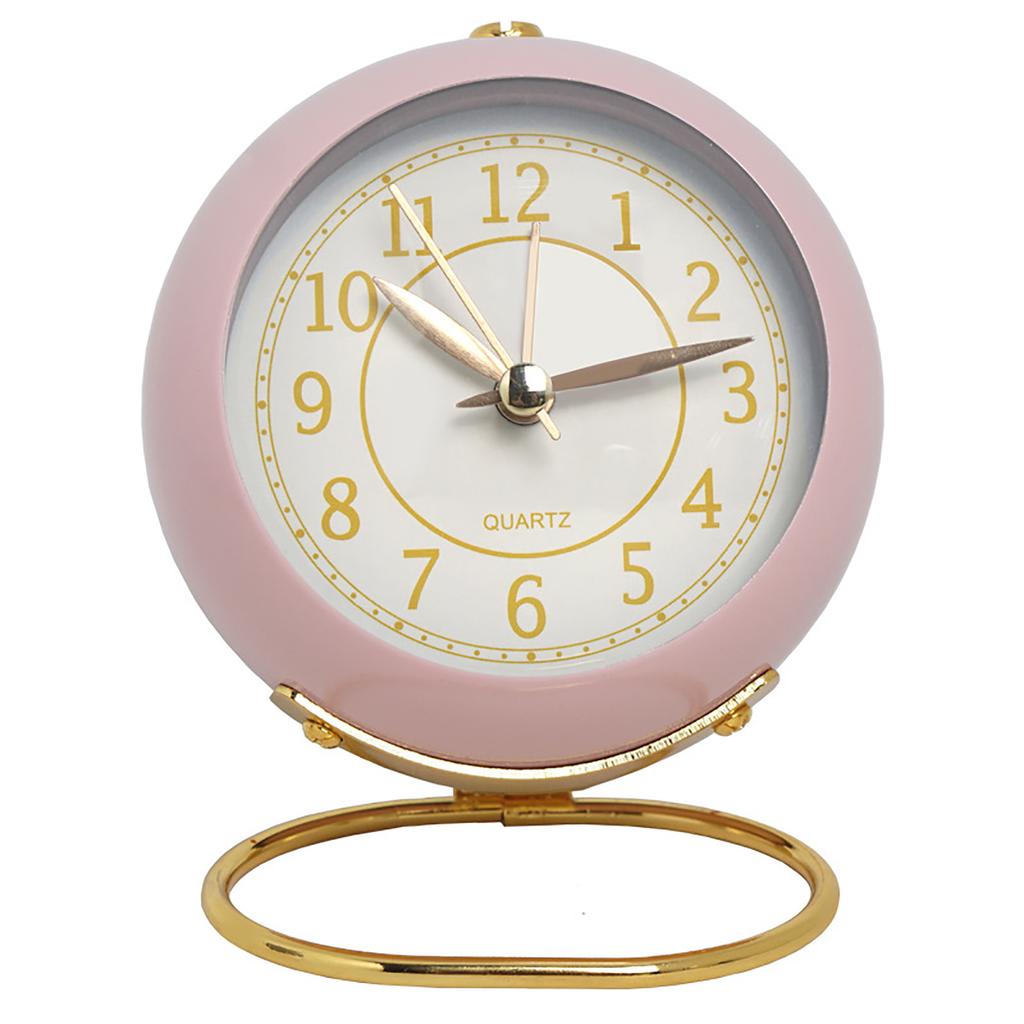 Analog Alarm Clock Pointer Design Mute Metal Luminous Desktop Clock Electronic Quartz Clock Living Room Desk Decor for Kids Room