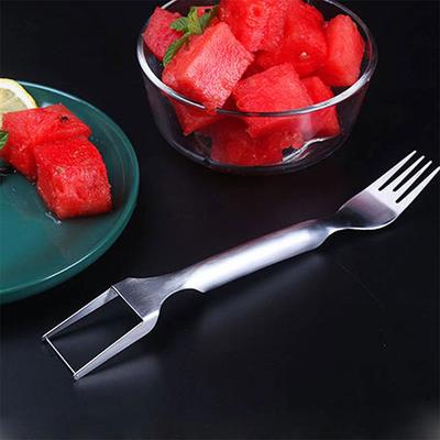 2 In 1 Watermelon Fork Slicer Stainless Steel Fruit Forks Slicer Multi-purpose Watermelon Cutter Knife Kitchen Accessories