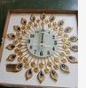 Rotundity Metal Wall Clock Home Living Room Dining Room Wall Mounted Decorate Golden Mute European Retro Style Wall Clock