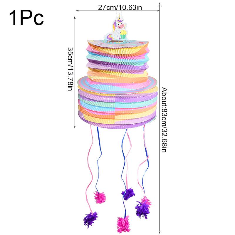 1pc Rainbow Unicorn Theme Birthday Pinatas Cute Horse Candy Gift Pinata Toy For Kids 1st Birthday Party Favors Decor Baby Shower