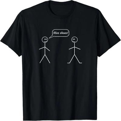 Nice Shoes! Stick Figure Graphic Friendship Funny T-Shirt