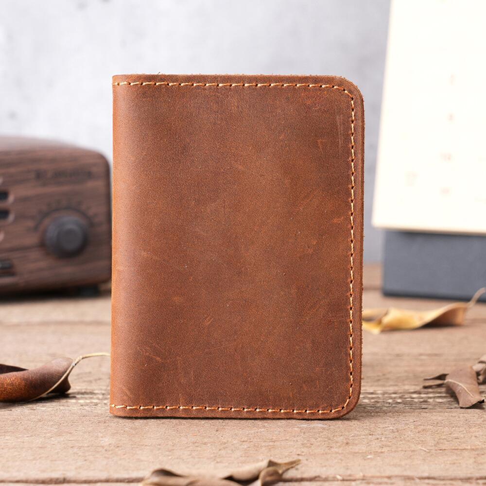 NT Retro Crazy Horse Leather Multi-Card Clutch: Unisex ID & Card Holder Wallet
