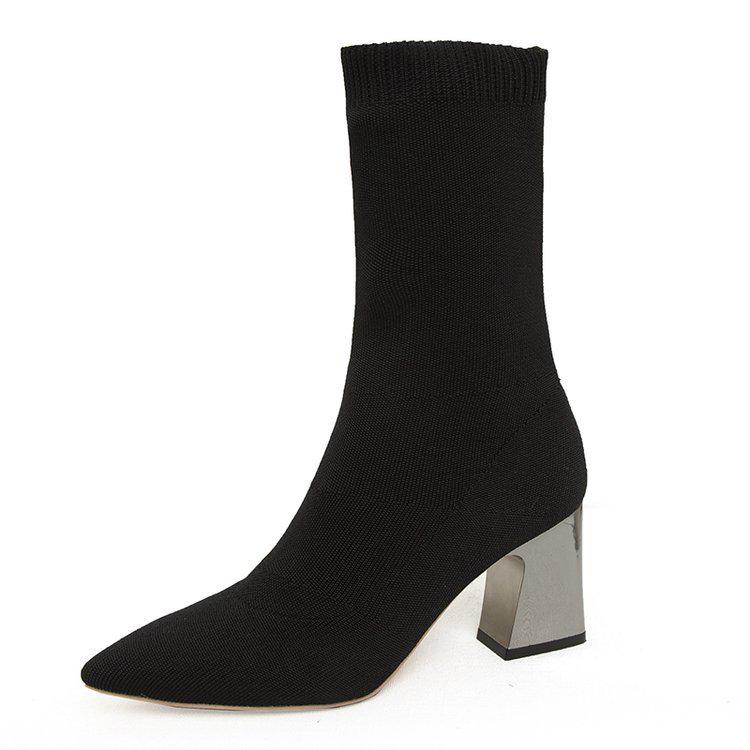 Fashion New Spring Autumn Ankle Boot Booties Female Sexy Sock Boots Knitting Stretch Boots High Heels Women Fashion Shoes