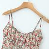 European and American style sexy back elastic printing suspender dress summer new waist slim holiday medium and long dress