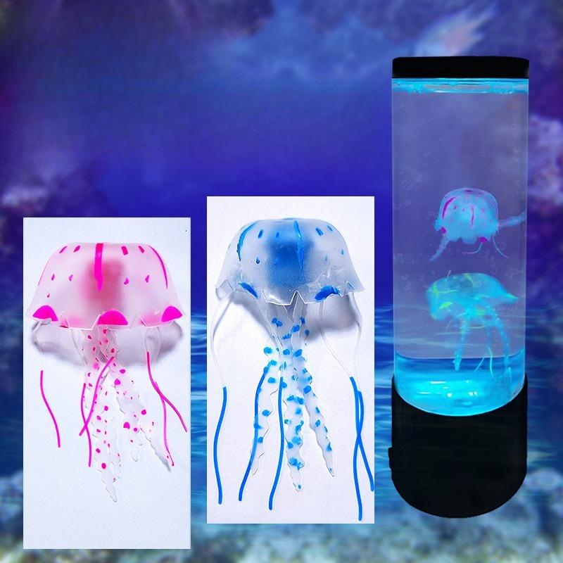 5/10 Piezas Medusas Brillantes con Ventosa Decoraciones para Acuario Medusas Brillantes Simuladas para Peceras Adecuado Varios Tanques