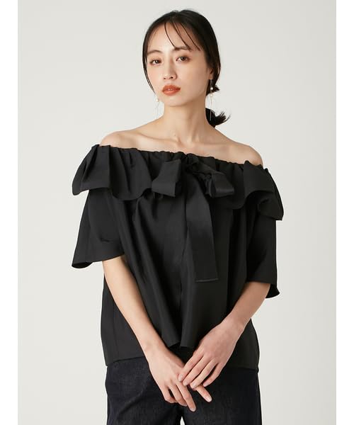 FRAY Tucked Volume Blouse Free Size I.D. Women's FWFB252108, Black,