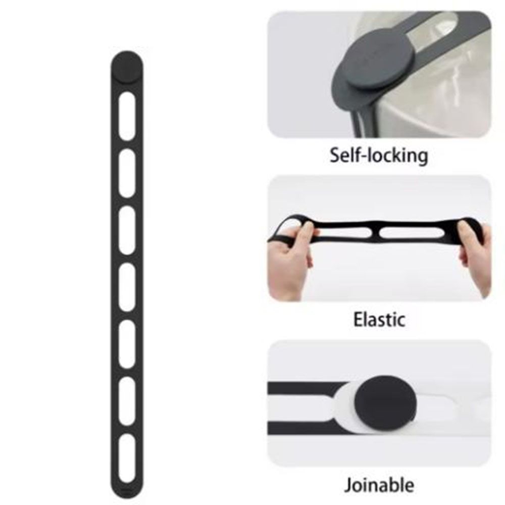 3Pcs Stretchable Silicone Lid Straps Splash-Proof Lunchbox Strap Convenient Pot Lid Strap  Pans