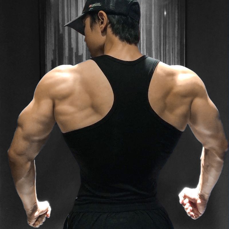 

Ice Silk Large Size Men s Tank Top Summer Inner Wear Sleeveless Gym Crossbar Sports Tight Base Thin Style M чёрный