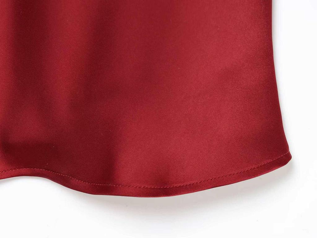 Elegant Multi-Color Satin Halter V-Neck Summer Dress for Women