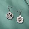 Seed of Life Chakra Flower Dangle Earrings Stainless Steel Gold Clear Zircon Round Earring Sacred Geometry Jewelry