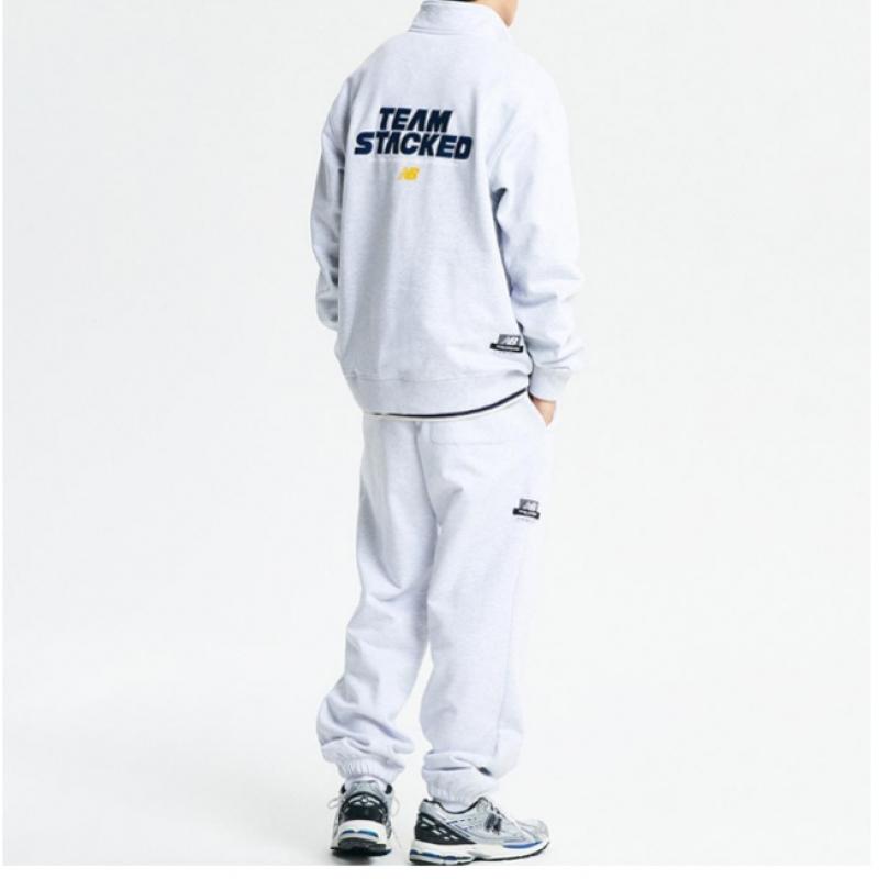 New Balance Half Club New Balance New Balance Common Team Stacked Brushed Half Zip Up