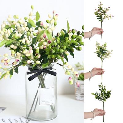 1 Stück künstliche Beere Blatt Zweig Garten Blumenarrangement Desktop Home DIY Dekor