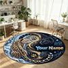 Wild Animals (59) Theme Round Crystal Velvet Rug Custom Name Text Personalized Floor Mat Home Decor Non Slip Crystal Carpet