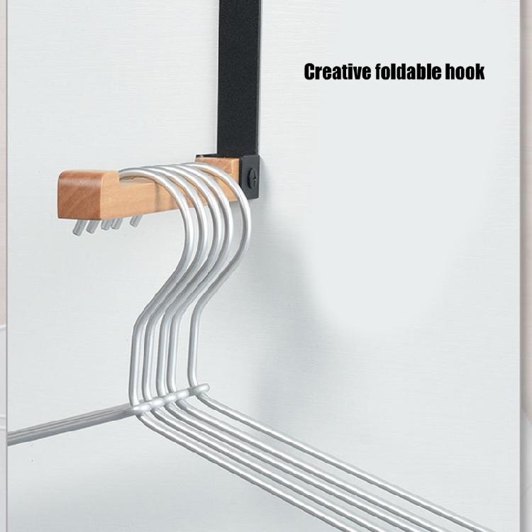 Multipurpose Over Door Hooks Foldable Wood Hanger With Nonslip Strips Space Saving Drying Rack For Bedroom Bathroom