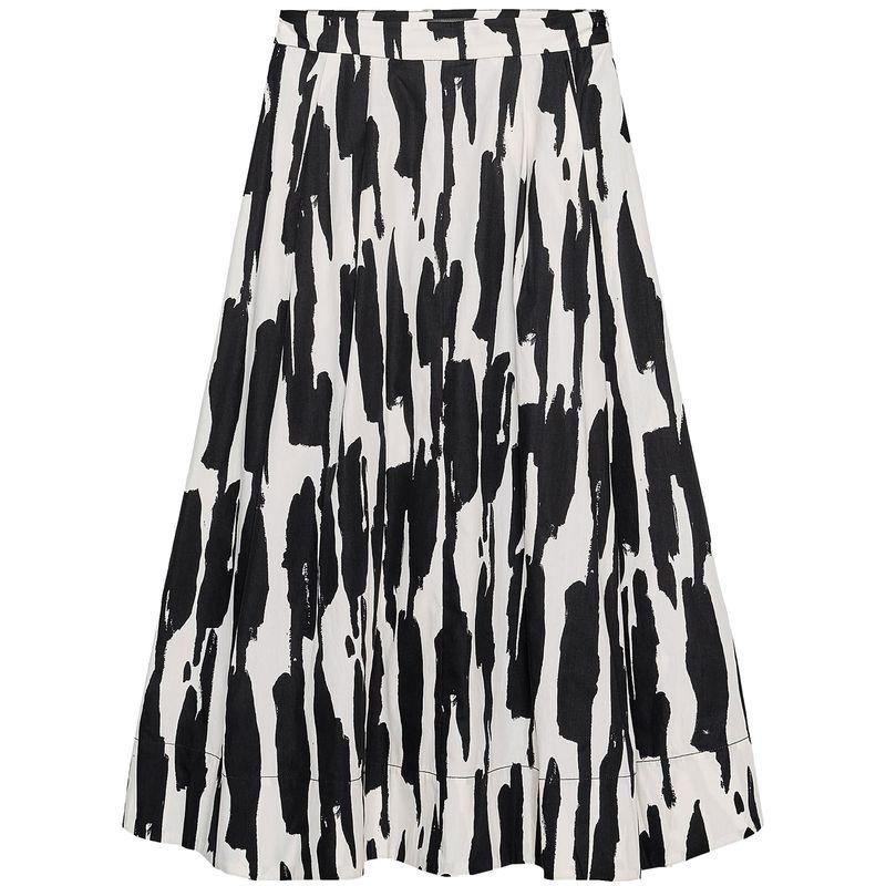 

Zaprha 2025 New Arrival Dopamine High Waist Umbrella Skirt Mid Length Long Length Print Midi Skirt Skirt Slim Looking 2183048 White/Black L