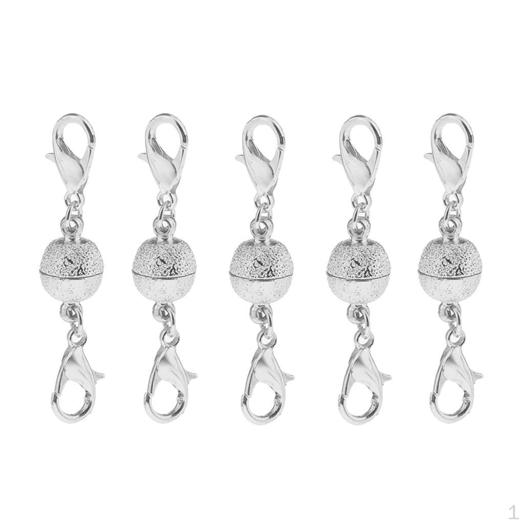 5 Ball Shaped Magnetic Clasps Connectors Jewelry DIY Findings For Necklace