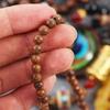 Ethnic Women Nepal Mala Buddhist Horn Necklace Wood Beads Long Necklace Pendant
