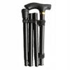 Folding walking stick, adjustable height, aluminum, black