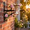 Ornamento de Jardim Rústico Baloiço Anjo Suporte para Plantas, Suporte de Parede Menina Fofa, Gancho de Metal Decorativo para Pendurar Cesto de Flores, Comedouro de Pássaros,