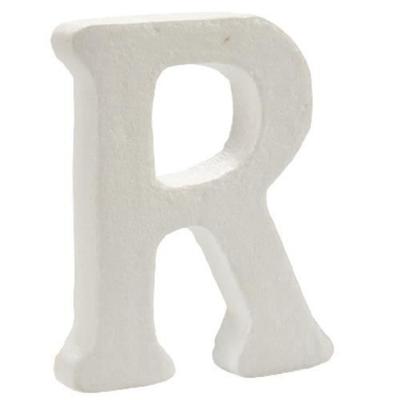 Decorative Brush Letter R 12.5 X 2 X 15 Cm White Polystyrene